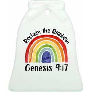 Reclaim The Rainbow Jesus Lover Christian Proverb Ceramic Bell Ornament