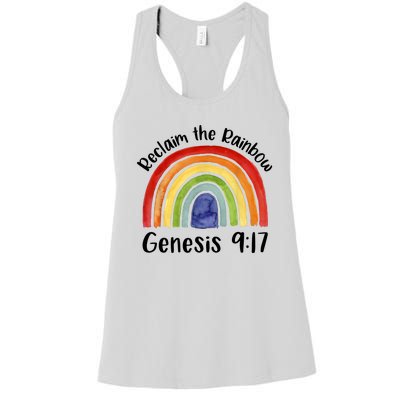 Reclaim The Rainbow Jesus Lover Christian Proverb Women's Racerback Tank