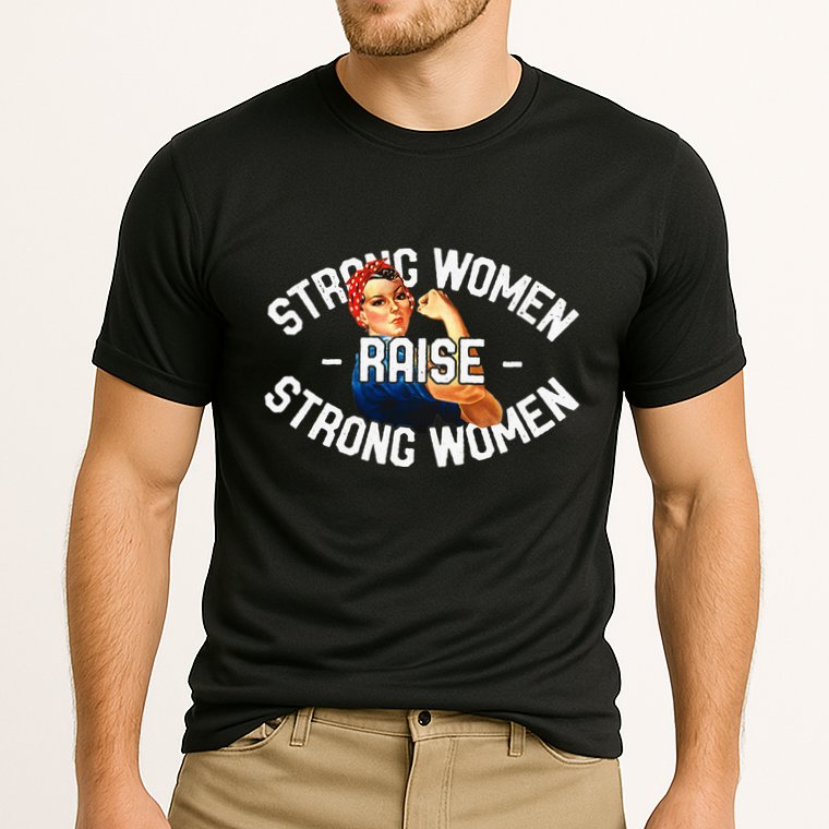 Rosie The Riveter Strong Women Raise Strong Women Cooling Performance Crew T-Shirt