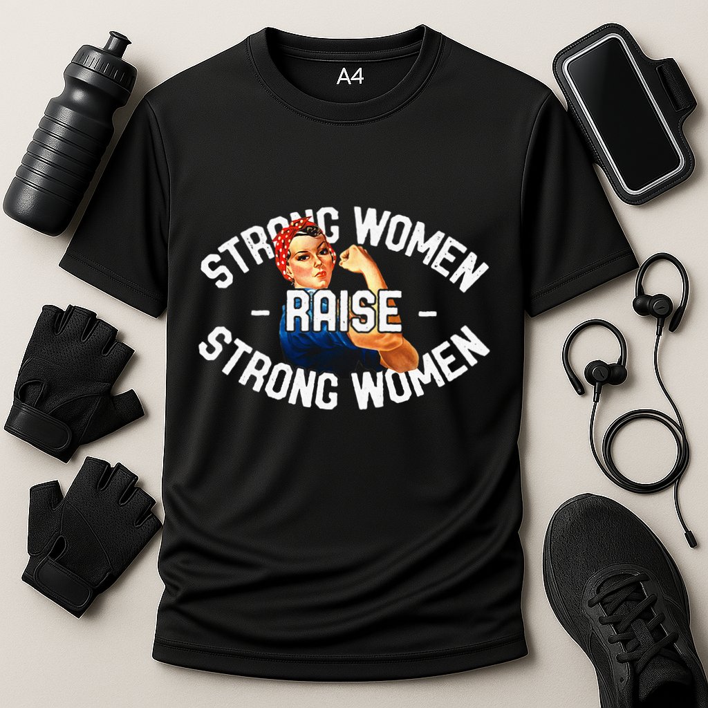 Rosie The Riveter Strong Women Raise Strong Women Cooling Performance Crew T-Shirt