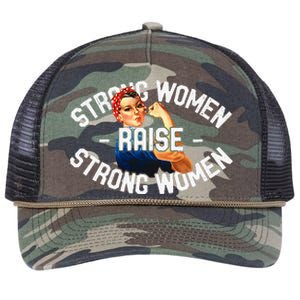 Rosie The Riveter Strong Women Raise Strong Women Retro Rope Trucker Hat Cap