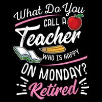 Retirement Teacher Retired Teacher Happy On Monday Flat Bill Trucker Hat