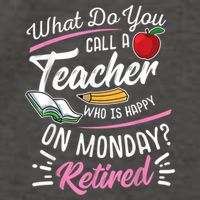 Retirement Teacher Retired Teacher Happy On Monday Vector Backpack