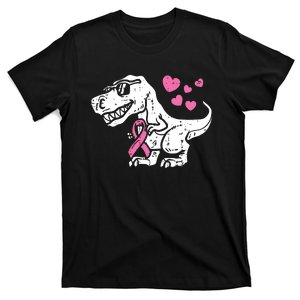 Ribbon T Rex Breast Cancer Awareness Boy T-Shirt