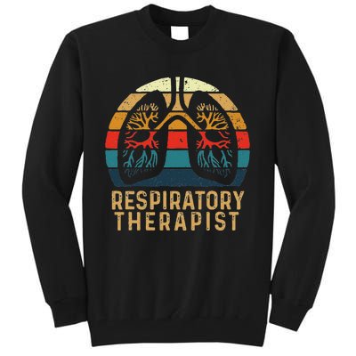 Respiratory Therapist Retro Vintage Lungs Pulmonology Rt Tall Sweatshirt