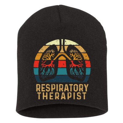 Respiratory Therapist Retro Vintage Lungs Pulmonology Rt Short Acrylic Beanie