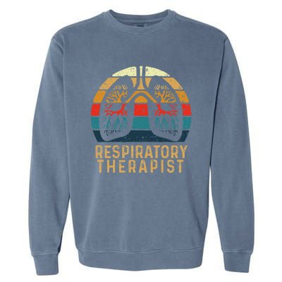 Respiratory Therapist Retro Vintage Lungs Pulmonology Rt Garment-Dyed Sweatshirt