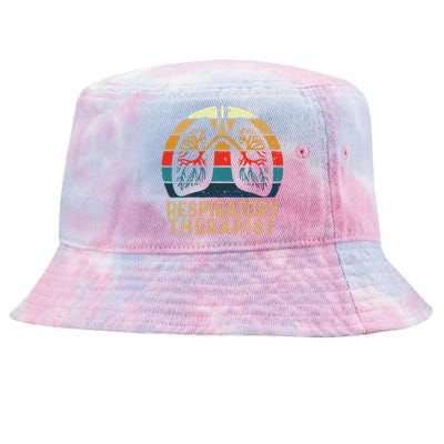 Respiratory Therapist Retro Vintage Lungs Pulmonology Rt Tie-Dyed Bucket Hat