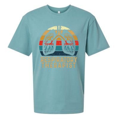 Respiratory Therapist Retro Vintage Lungs Pulmonology Rt Sueded Cloud Jersey T-Shirt