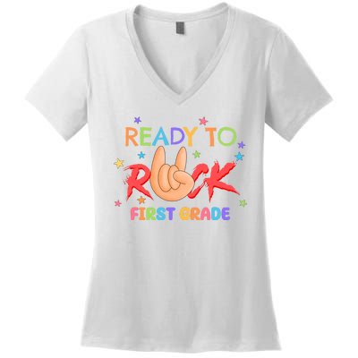 Ready To Rock First Grade Women's V-Neck T-Shirt