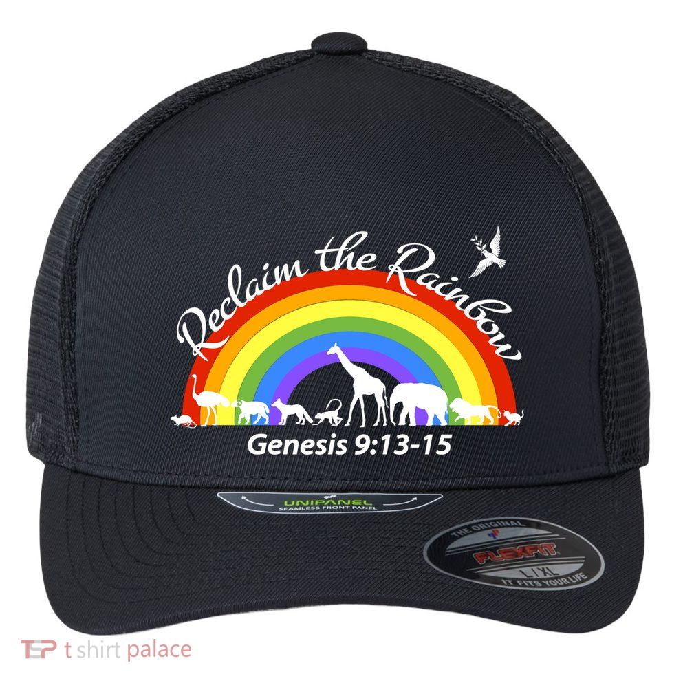 Reclaim The Rainbow: Gods Promise Flexfit Unipanel Trucker Cap
