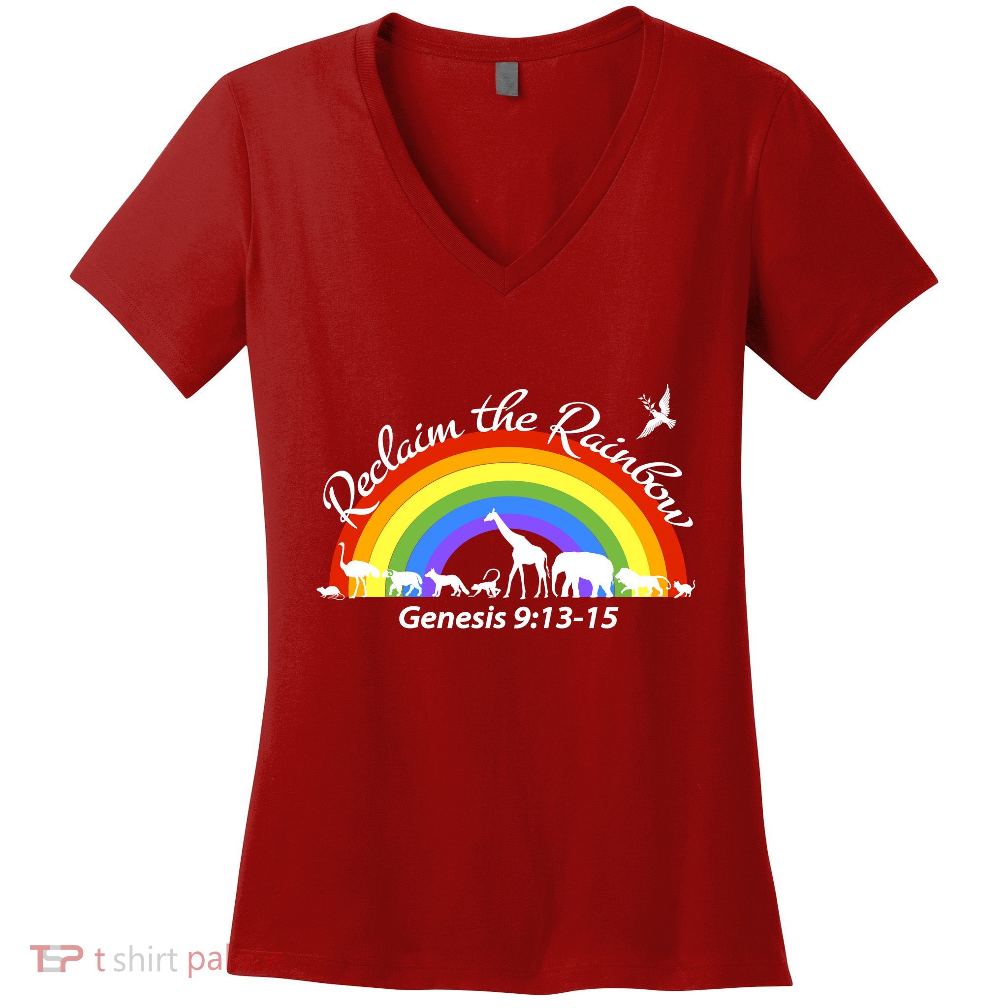 Reclaim The Rainbow: Gods Promise Women's V-Neck T-Shirt
