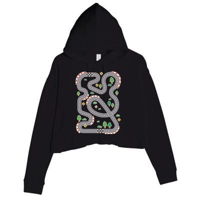 Racing Track Crop Fleece Hoodie