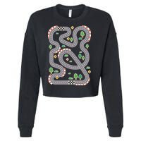 Racing Track Cropped Pullover Crew