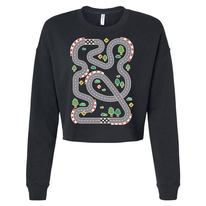 Racing Track Cropped Pullover Crew