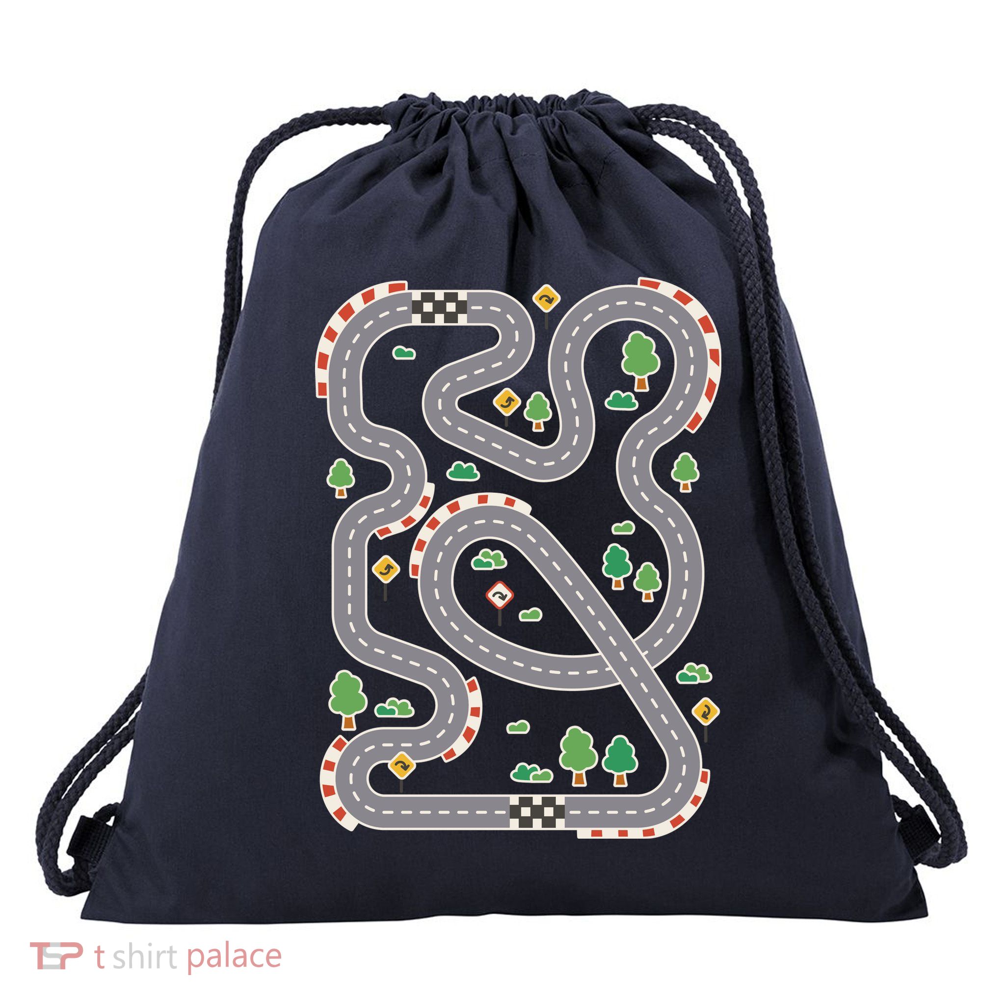 Racing Track Drawstring Bag