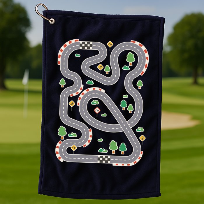 Racing Track Golf Towel