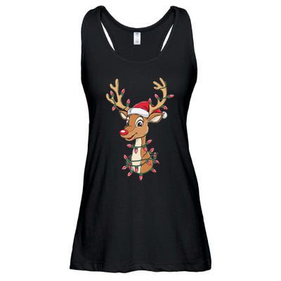 Rudolph The Red Nose Reindeer Christmas Gitfs For Ladies Essential Flowy Tank