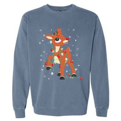 Rudolph The Red Nose Reindeer For And Christmas Garment-Dyed Sweatshirt