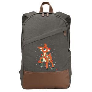 Rudolph The Red Nose Reindeer For And Christmas Cotton Canvas Backpack