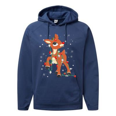 Rudolph The Red Nose Reindeer For And Christmas Performance Fleece Hoodie