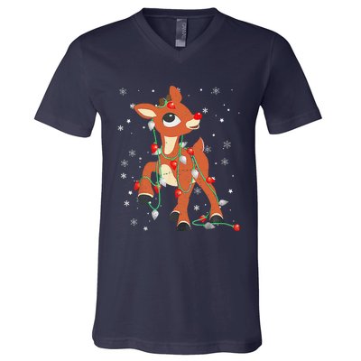 Rudolph The Red Nose Reindeer For And Christmas V-Neck T-Shirt