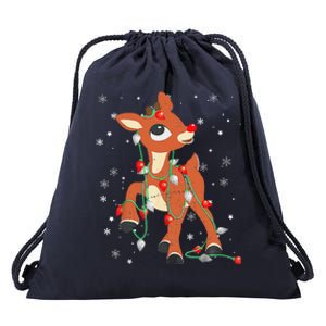 Rudolph The Red Nose Reindeer For And Christmas Drawstring Bag