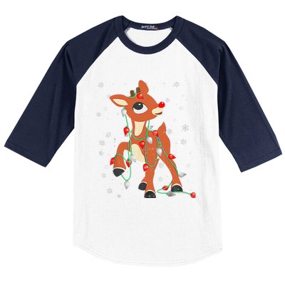 Rudolph The Red Nose Reindeer For And Christmas Baseball Sleeve Shirt