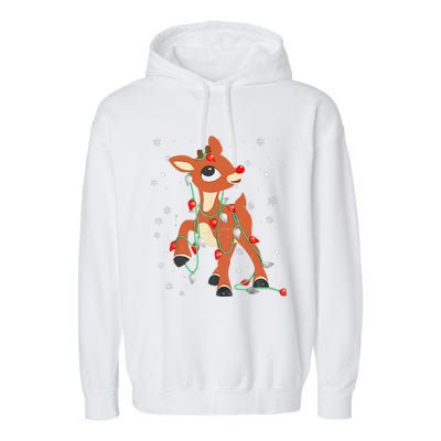 Rudolph The Red Nose Reindeer For And Christmas Garment-Dyed Fleece Hoodie