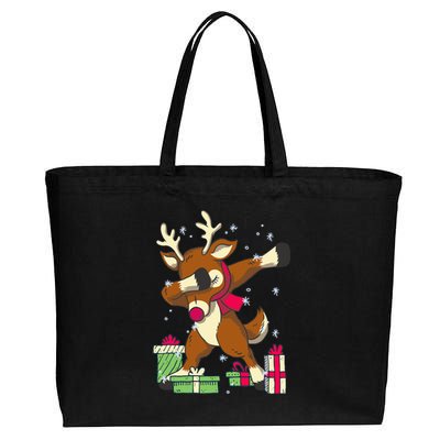 Rudolph The Red Nose Reindeer Christmas Cotton Canvas Jumbo Tote