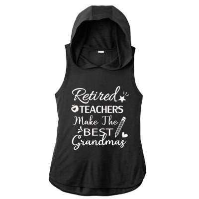 Retired Teacher Ladies PosiCharge Tri-Blend Wicking Draft Hoodie Tank