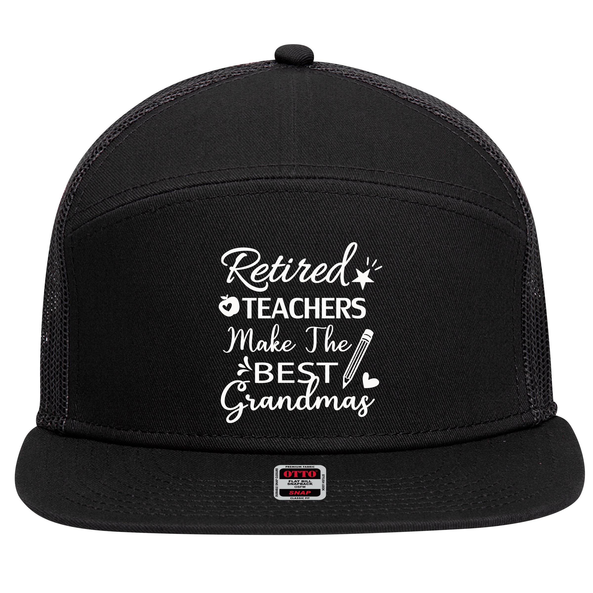 Retired Teacher 7 Panel Mesh Trucker Snapback Hat
