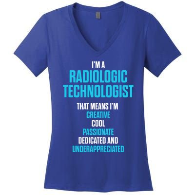 Radiologic Technologist Rad Tech Passionate Radiology Gift Women's V-Neck T-Shirt