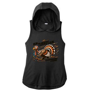 Run Turkey Run! Funny Thanksgiving Escape Running Costume Gift Ladies PosiCharge Tri-Blend Wicking Draft Hoodie Tank