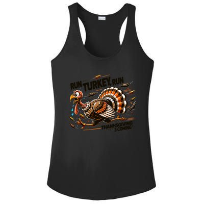 Run Turkey Run! Funny Thanksgiving Escape Running Costume Gift Ladies PosiCharge Competitor Racerback Tank