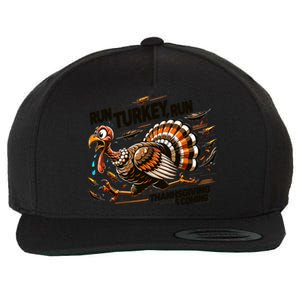 Run Turkey Run! Funny Thanksgiving Escape Running Costume Gift Wool Snapback Cap