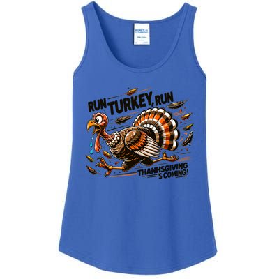 Run Turkey Run! Funny Thanksgiving Escape Running Costume Gift Ladies Essential Tank