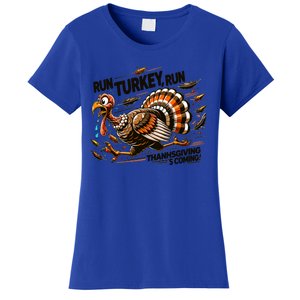 Run Turkey Run! Funny Thanksgiving Escape Running Costume Gift Women's T-Shirt