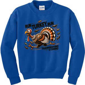 Run Turkey Run! Funny Thanksgiving Escape Running Costume Gift Kids Sweatshirt