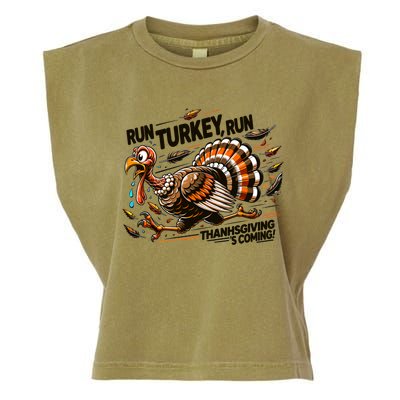 Run Turkey Run! Funny Thanksgiving Escape Running Costume Gift Garment-Dyed Women's Muscle Tee