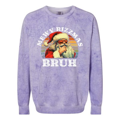 Rizz The Season Bruh. Mewy Funny Joke Rizz Christmas Colorblast Crewneck Sweatshirt