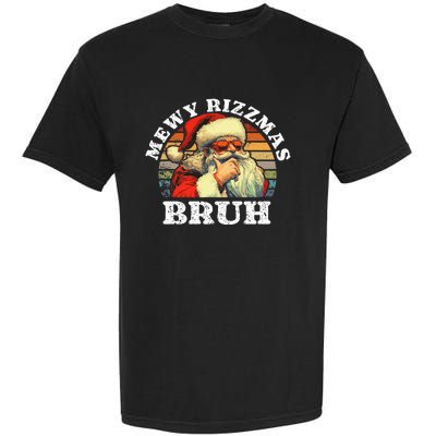 Rizz The Season Bruh. Mewy Funny Joke Rizz Christmas Garment-Dyed Heavyweight T-Shirt