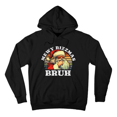 Rizz The Season Bruh. Mewy Funny Joke Rizz Christmas Hoodie