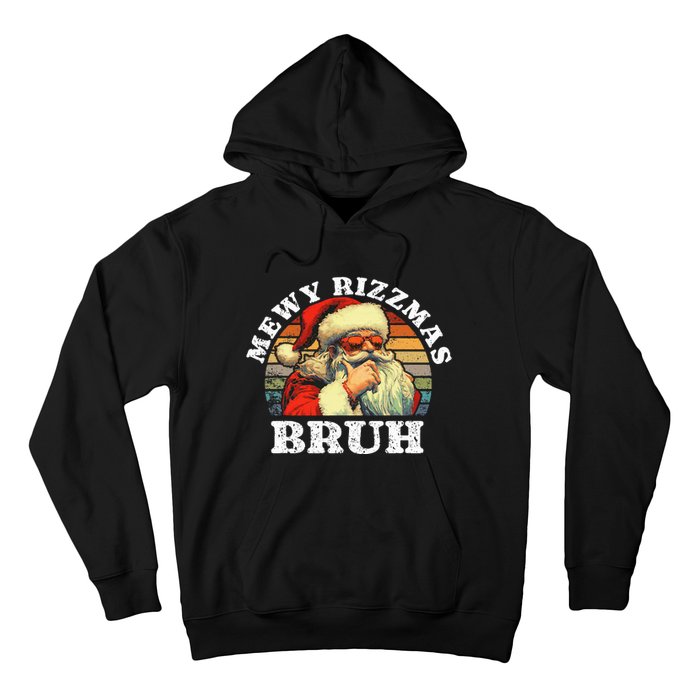 Rizz The Season Bruh. Mewy Funny Joke Rizz Christmas Hoodie