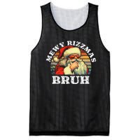 Rizz The Season Bruh. Mewy Funny Joke Rizz Christmas Mesh Reversible Basketball Jersey Tank