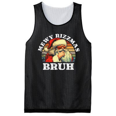 Rizz The Season Bruh. Mewy Funny Joke Rizz Christmas Mesh Reversible Basketball Jersey Tank