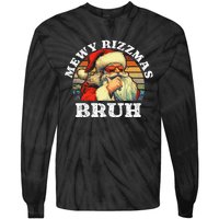 Rizz The Season Bruh. Mewy Funny Joke Rizz Christmas Tie-Dye Long Sleeve Shirt