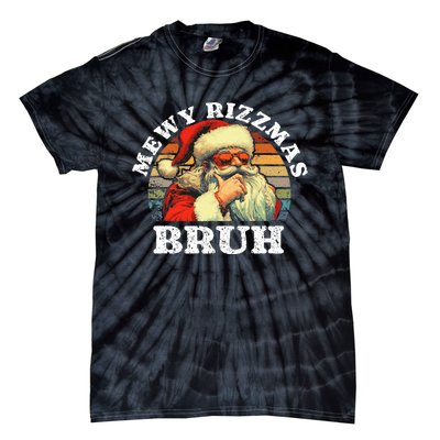 Rizz The Season Bruh. Mewy Funny Joke Rizz Christmas Tie-Dye T-Shirt