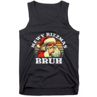 Rizz The Season Bruh. Mewy Funny Joke Rizz Christmas Tank Top