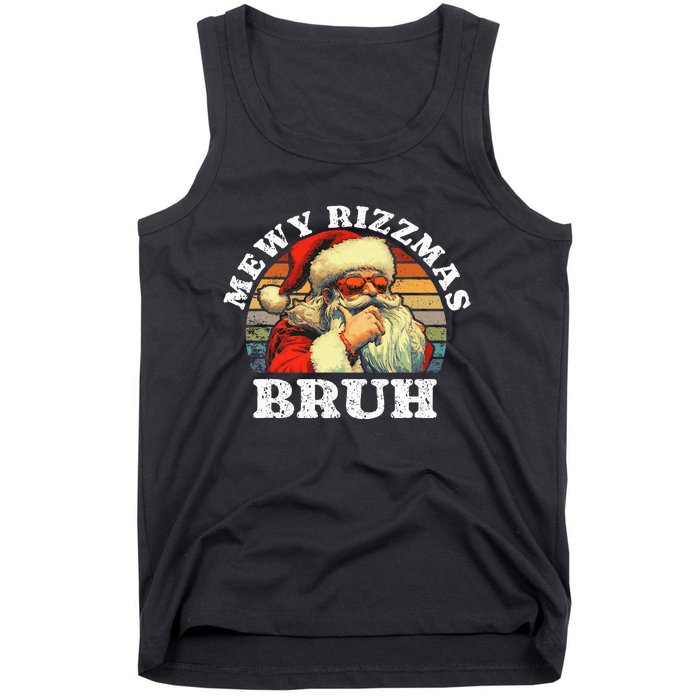 Rizz The Season Bruh. Mewy Funny Joke Rizz Christmas Tank Top